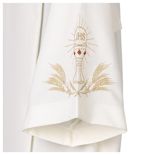 Ivory Alb with Folds and Chalice Embroidery Zipper 4