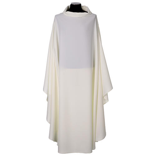 Ivory alb with pointed back collar 1