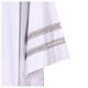 Blended cotton alb with grey hemstitch on sleeves and bottom hem s4