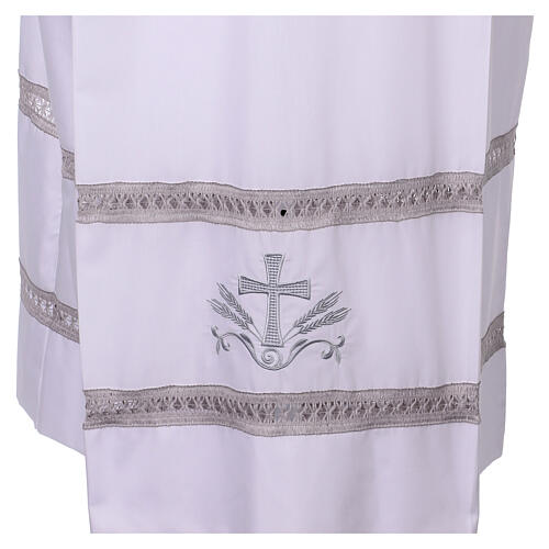 Mixed Cotton Alb with Gray Gigliuccio Sleeve and Hem 2