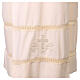 Ivory embroidered alb with hemstitch on sleeves and hem, cotton blend s2