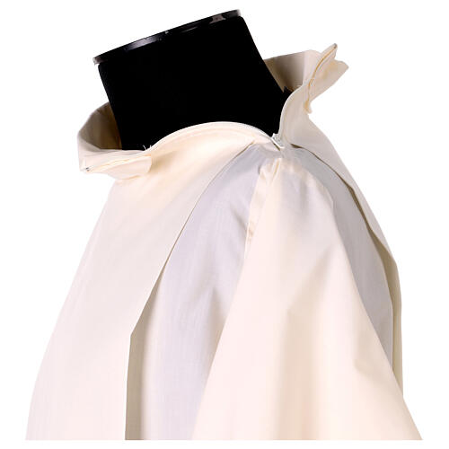 Embroidered Ivory Cotton Blend Alb with Gigliuccio Sleeve and Hem 5