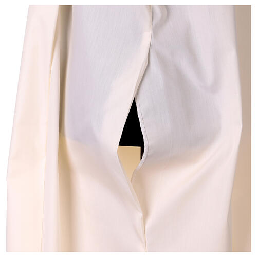 Embroidered Ivory Cotton Blend Alb with Gigliuccio Sleeve and Hem 6
