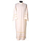 Embroidered Ivory Cotton Blend Alb with Gigliuccio Sleeve and Hem s1