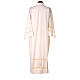 Embroidered Ivory Cotton Blend Alb with Gigliuccio Sleeve and Hem s7