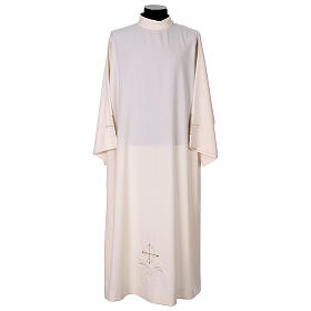 Light ivory alb with cross embroidery