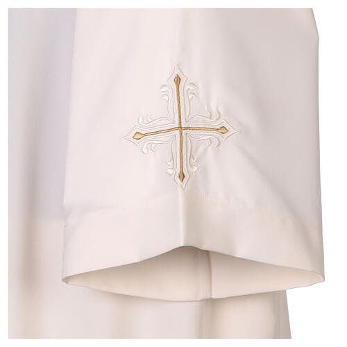 Aube couleur ivoire légère avec broderie croix 4