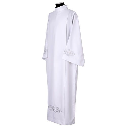 White alb with pleats, front and back embroidery 3