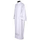 White alb with pleats, front and back embroidery s3