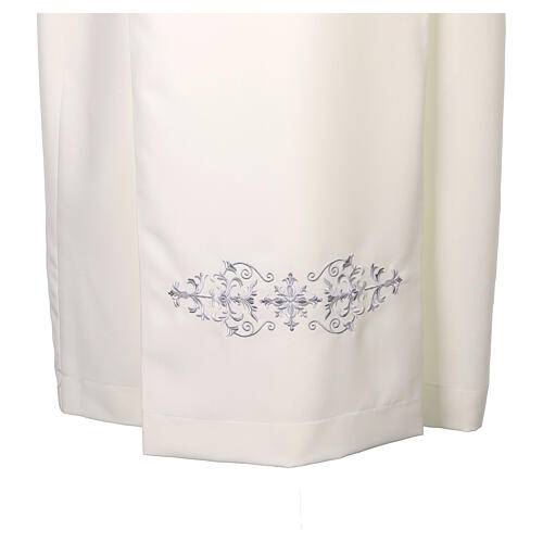 Aube plis broderie colombes gris clair 2