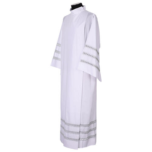 Light Gray Alb with Triple Gigliuccio Hemstitch 3