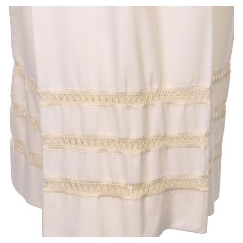 Ivory surplice with three bands of cream hemstitch 2