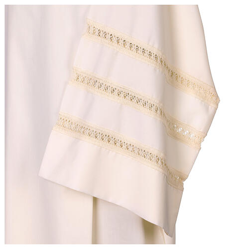 Ivory surplice with three bands of cream hemstitch 4