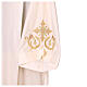Ivory Cotton Blend Alb with Gold and Green Embroidery s4
