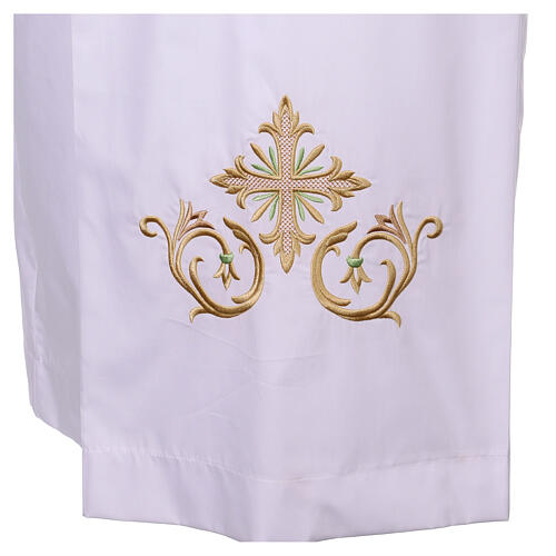 White alb with gold and green cross embroidery 2