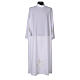 White alb with dove-grey and cream-coloured cross embroidery s1