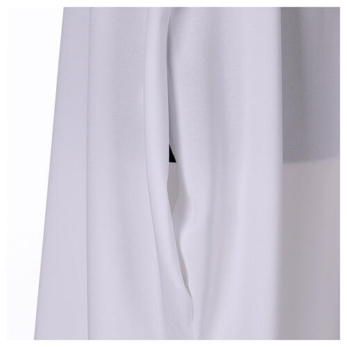 White alb with dove grey and cream cross embroidery 5