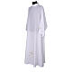 White alb with dove grey and cream cross embroidery s3