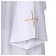 White alb with dove grey and cream cross embroidery s4