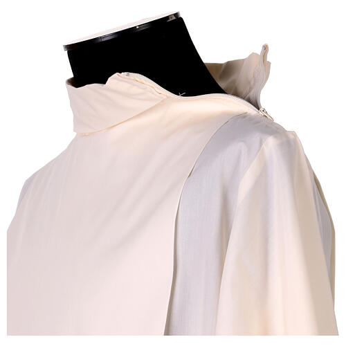 Ivory alb with wheat and grape embroidery, side zip fastener 5