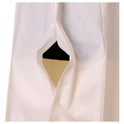 Ivory alb with wheat and grape embroidery, side zip fastener 6