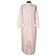 Ivory alb with wheat and grape embroidery, side zip fastener s1