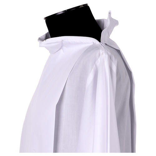 White alb with pleats, wheat and grapes embroidery 5