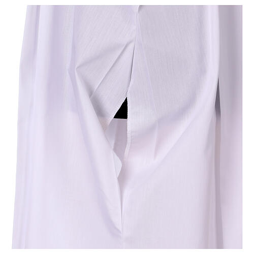 White alb with pleats, wheat and grapes embroidery 6