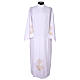 White alb with pleats, wheat and grapes embroidery s1