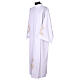 White alb with pleats, wheat and grapes embroidery s3