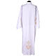 White alb with pleats, wheat and grapes embroidery s7