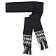 Fascia per talare nera viscosa setificata frangia 12 cm s1