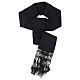 Black silk-like viscose cincture with fringe, 12 cm s3