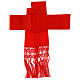 Ceinture pour soutane rouge en viscose effet soie avec frange 12 cm s3