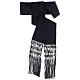 Ceinture pour soutane noire en viscose soyeuse avec frange 13 cm s1