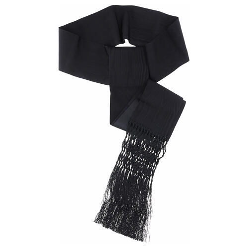 13 cm Viscose Silk-Effect Black Band Cincture for Cassock 3