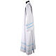White alb with blue hemstitch and Marian embroidery, cotton blend by Gamma s4