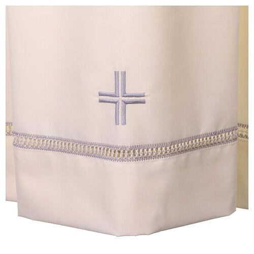 Alb with white hemstitch and cross by Vebi Confezioni 2