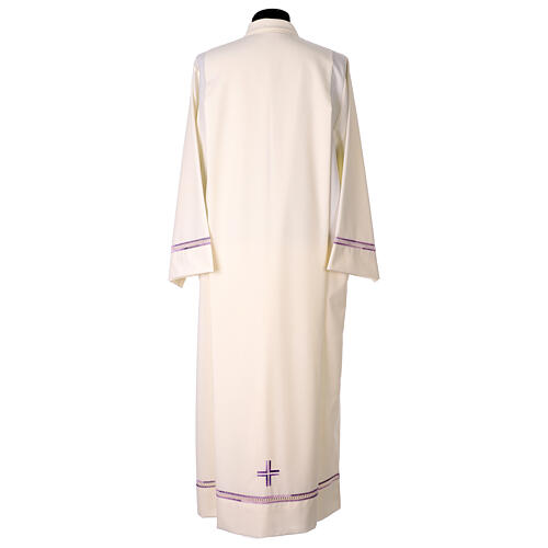 Alb with purple hemstitch and cross by Vebi Confezioni 7