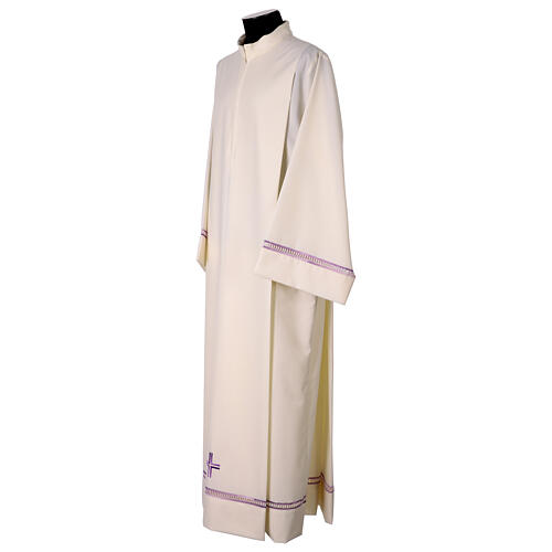 White Alb with purple cross gigliuccio Vebi Confezioni 3