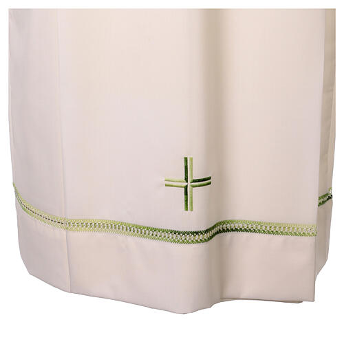 Alb with green hemstitch and cross by Vebi Confezioni 2