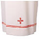 White alb with red hemstitch and cross by Vebi Confezioni s2
