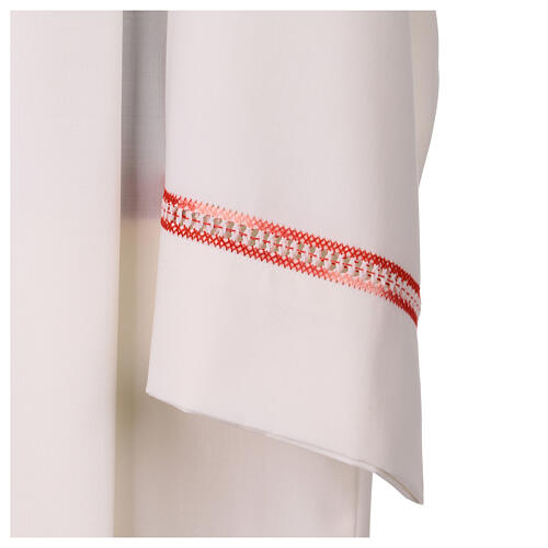 White priest alb with red and white gigliuccio cross by Vebi Confezioni 4