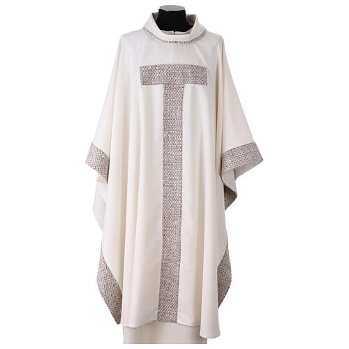 Machine-embroidered polyester chasuble by Gamma, Tau cross 3