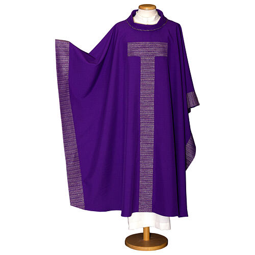 Chasuble Embroidered TAU Cross Machine-made Polyester Gamma 4