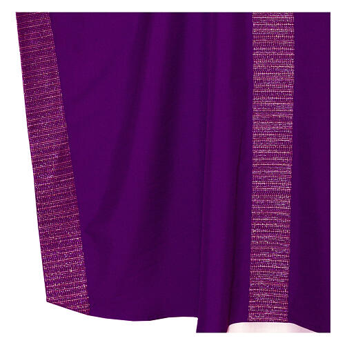 Chasuble croix TAU brodée machine polyester prune Gamma 6