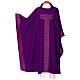 Chasuble croix TAU brodée machine polyester prune Gamma s4