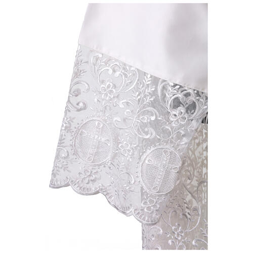 Cotta 80% cotone e 20% seta bianco seta con pizzo 2