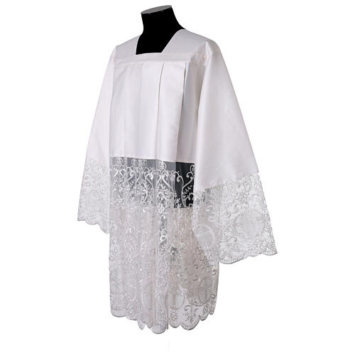 Cotta 80% cotone e 20% seta bianco seta con pizzo 4