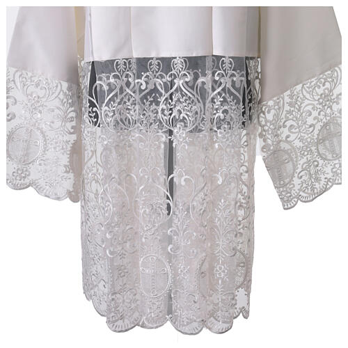 Cotta 80% cotone e 20% seta bianco seta con pizzo 7